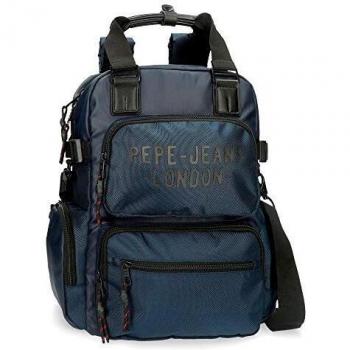 Pepe Jeans Bromley Mochila con bandolera para Portátil 13,3 Azul 28x41x16 cms Poliéster 1.84L