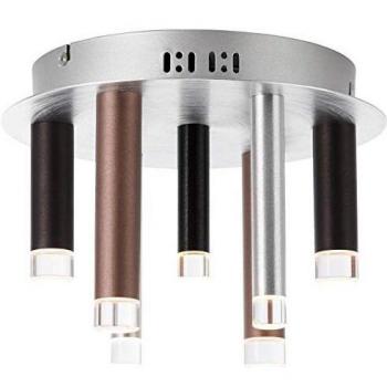 Lámpara de Techo LED Cembalo 7 Focos Dimmable en Color Marrón, 4W cada uno, 365lm, 3000K