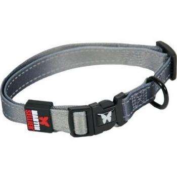 Collar de nylon reflectante para perro Martin Sellier - Reflex gris (40/55cm x 20mm)