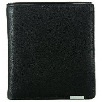 Bodenschatz Bergamo - Monedero de cuero hombre, color negro, talla 11x12x2 cm
