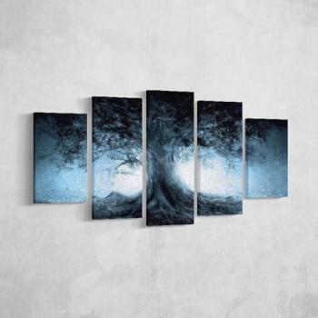 Impresión sobre Lienzo Árbol 10, Poliéster Multicolor, Madera, 100x3x60 cm
