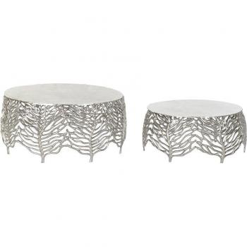 Mesita auxiliar set 2 aluminio 63,5 x 63,5 x 30,5
