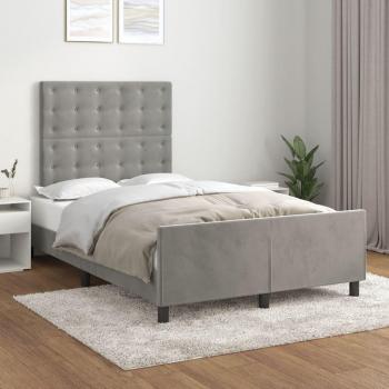 Cabecero de terciopelo gris claro 120x190 cm con estructura cama Vidaxl