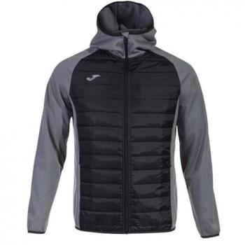 Joma Berna III Men's Softshell Hoodie Jacket - Grey/Black, XXL