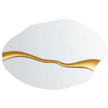 Espejo de pared decorativo moderno en color dorado 60 x 90 cm Poivres