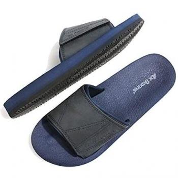 ARRIGO BELLO Hombre Chanclas Suela de látex Sandalias Verano Flip Flop Plantillas de Cuero Piscina Playa Talla 41-46