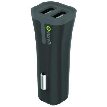 Muvit Cargador de Coche Doble USB 3.4A Negro MUDCC014