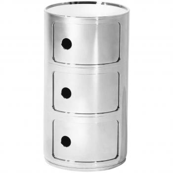 Kartell Componibili 3 Metallic - Cajonera cromo/brillante