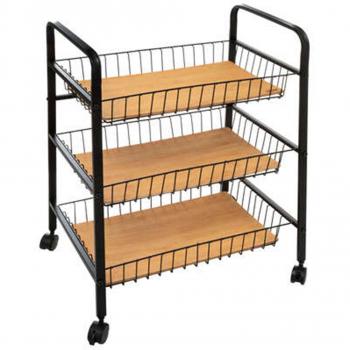 Carrito Auxiliar para Cocina con 3 Estantes - Organización de Cocina - Ruedas Deslizantes - Diseño Sencillo - Color Negro