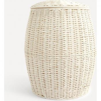 Cesto de ropa ovalado de diseño en Poliratán para organizar la colada con estilo