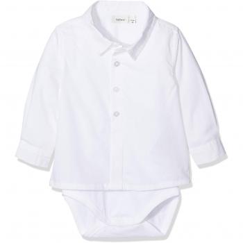 NAME IT Nbmsander LS Shirt Body Mono, Blanco Bright White, 68 para Bebés
