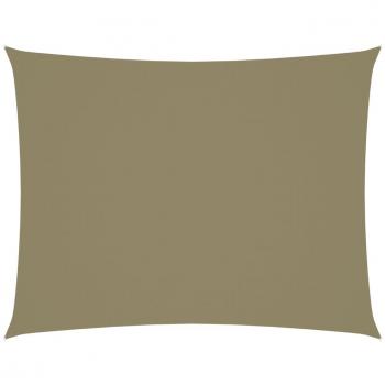 Toldo de vela rectangular de tela oxford beige 3x4.5 m