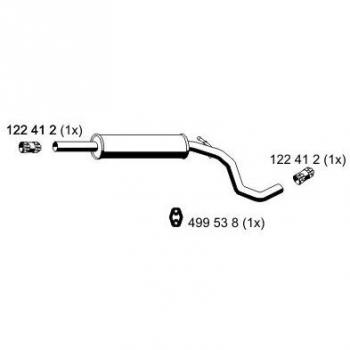 Silenciador Intermedio ERNST 112260 para VAG 6x0253209d, 6x0253209, 6x0253209a - Compatible con SEAT Arosa y VOLKSWAGEN Lupo/L