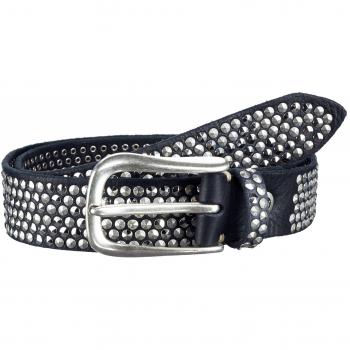 Studded Leather Belt 100 cm - Black for Men and Women