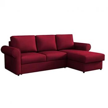 Sofá rinconero Columbus 131, con función de descanso y caja de ropa de cama, dimensiones 246x155x90cm