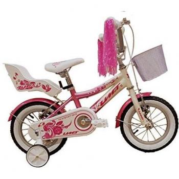Umit 12 Diana Bicicleta Pulgadas Infantil niña, Unisex niños, Rosa/Blanca