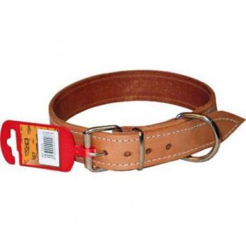 Collar de Cuero y Nylon para Perros, Gatos y Animales en General - Color Marrón, Tamaño 75 cm x 4 cm