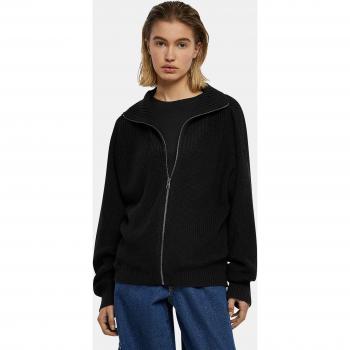 Urban Classics Women's Black Knitted Zip Cardigan