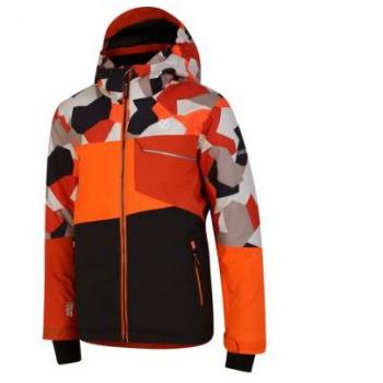 Chaqueta esquí niño Dare2B Traverse Jacket (Puffins Orange Geo Camo Print/Negro)
