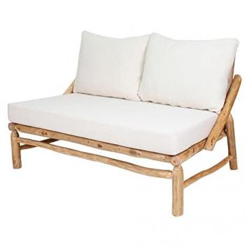 Banco de Madera Thaoly con Cojines para Espacios Libres