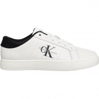 Calvin Klein Men's Sporty White Sneakers with Contrast Details, Size 10 US (EU43)