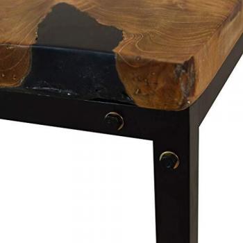 vidaXL Coffee Table Teak Resin 110x60x40 cm Black and Brown