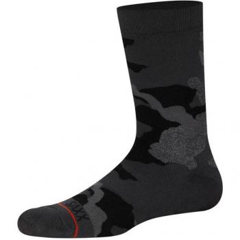 Saxx - Calcetines de hombre Whole Package Saxx, modelo Whole Crew, colores gris oscuro, negro y rojo, talla L