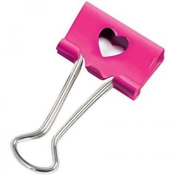 Rapesco 1357- Caja de 20 pinzas/clips de 19mm, hasta 75 hojas, con corazones rosas