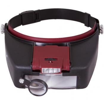 Lupa Frontal Levenhuk Zeno Vizor H2 con Aumento Ajustable, Iluminación LED y Banda Ajustable para la Cabeza