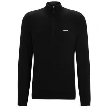 Jersey de Hombre BOSS Ever-X con Cuello Zip, Algodón, Negro, Talla XXL