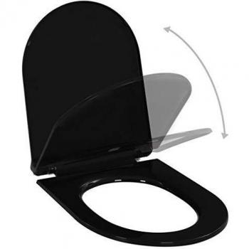 vidaXL Soft-close Toilet Seat with Quick-release Design Black