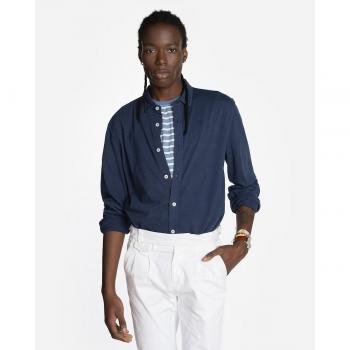 Harper & Neyer Camisa de hombre slim lisa azul marino Old Harbor