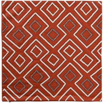 Funda cojín algodón geométrico terracota 50x1x50 cm
