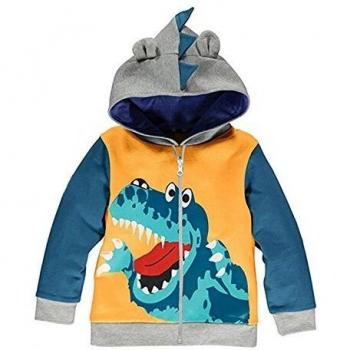 Garsumiss Sudadera con Capucha para Niños Lindo Dibujo Animal Dinosaurios Encapuchado Abrigos