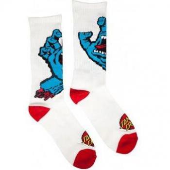 Calcetines blancos con diseño de mano gritando de Santa Cruz
