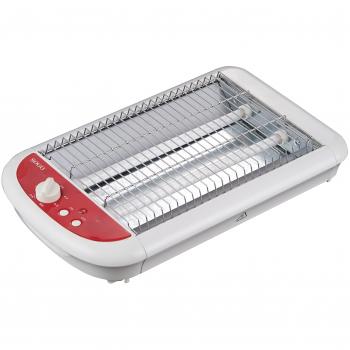 Sogo TOS-SS-5345 Tostadora Plana Horizontal, 650 W, Otro, Blanco y Rojo