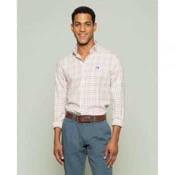 Camisa Regular Fit Cuadros Crudo