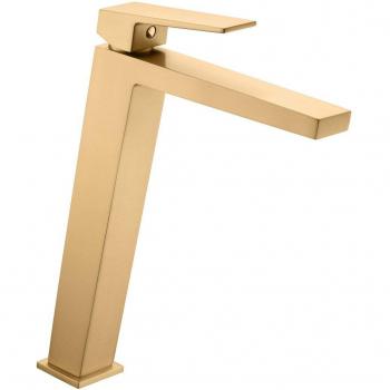 Grifo monomando alto para lavabo Art Imex oro cepillado