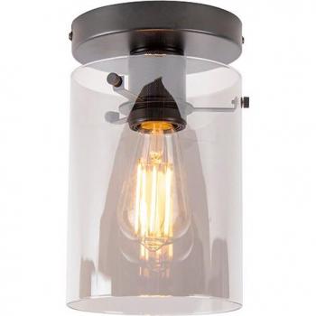Plafón diseño negro con cristal ahumado - DOME