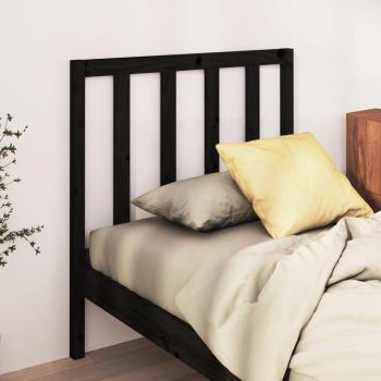 Cabecero para cama negra 81x4x100 cm madera maciza de pino