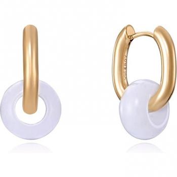 Pendientes Viceroy Air de acero en Ip dorado con piedra blanca