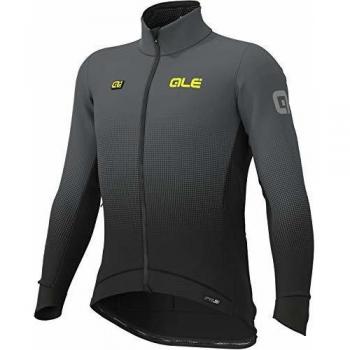 Alé Cycling PR-S Dots DWR - Chaqueta Impermeable para Hombre, Color Negro y Gris, otoño/Invierno, Hombre, Color Gris-Negro, tamaño Extra-Large