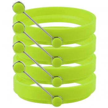 Anillo de huevo Sicai con 4 unidades de sanillos de silicona antiadherentes. Molde para huevos estilo panqueque, molde redondo de cocción