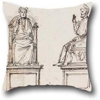PINTURA al óleo Luigi Vanvitelli - diseño para un trono de mármol para la Estatua de San Pedro, San Pedro, Roma - Fundas de cojín 20 x 20 pulgadas/50 por 50 cm para Boy Friend, Festival, Deck Chair, habitación de los niños, Couc