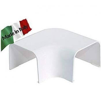 Curva de Acero Inoxidable a 45° para Canalina Clima 90x65mm Made in Italy