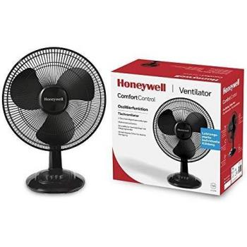 Ventilador de Mesa Honeywell Comfort Control - 3 Velocidades, Oscilación 90°, Inclinación 30°