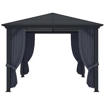 Cenador gazebo de aluminio 3 x 3,95 m 11,8 m² con cortinas - RADELA