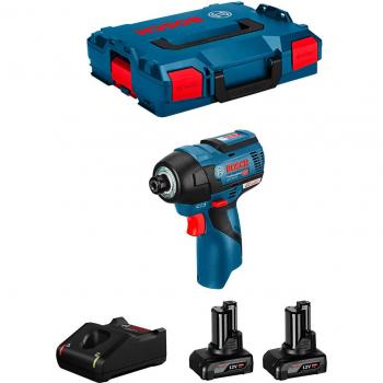 Atornillador de Impacto Bosch GDR 12V-110 (2 Baterías de 6,0 Ah + Cargador Rápido GAL12V-40 + Maletín L-Boxx 102)