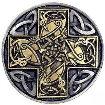 Vergoldetes Buckle Kelten-Cruz, Celtic aves, hebilla