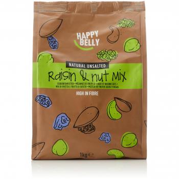 Marca Amazon - Happy Belly Mezcla de frutos secos y pasas, 1 kg